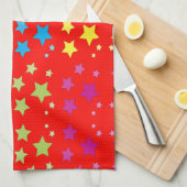 星の付いたティータオル キッチンタオル (四つ折り)