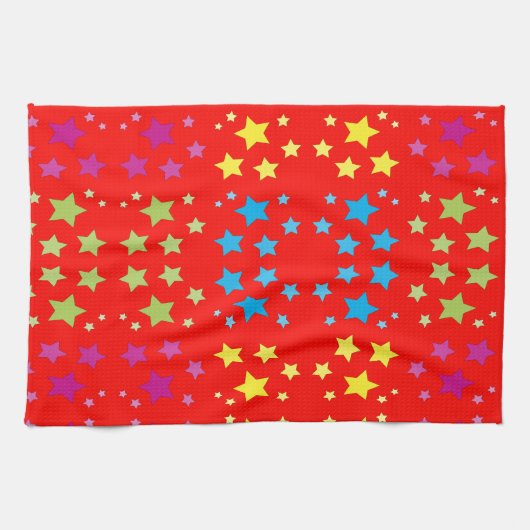 星の付いたティータオル キッチンタオル (横)