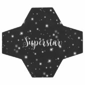 星の光が黒と白の輝きを放つ サッカーボール (フラット)