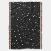 星の光が黒と白の輝きを放つ スローブランケット (正面縦)