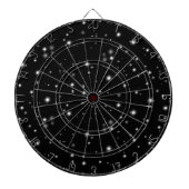 星の光が黒と白の輝きを放つ ダーツボード (正面)