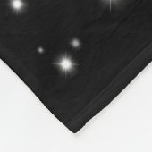 星の光が黒と白の輝きを放つ フリースブランケット (角)