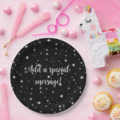 星の光が黒と白の輝きを放つ ペーパープレート (パーティー)