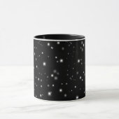 星の光が黒と白の輝きを放つ マグカップ (中央)