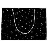 星の光が黒と白の輝きを放つ ラージペーパーバッグ (裏面)