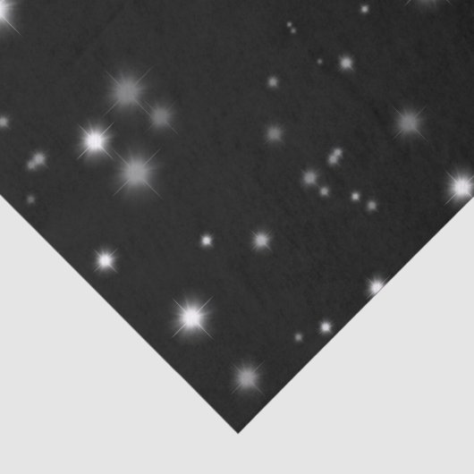 星の光が黒と白の輝きを放つ 薄葉紙 (詳細)
