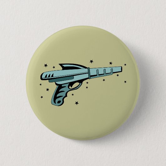 星の光線銃レーザーのピストル 缶バッジ (正面)