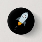 星の内腔の円形ボタン(黒) 缶バッジ (正面)