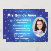 星の写真のQuinceañeraの招待状 招待状 (正面/裏面)