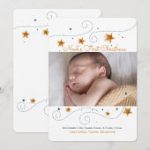 星の写真フレーム ホリデーカード (正面/裏面)