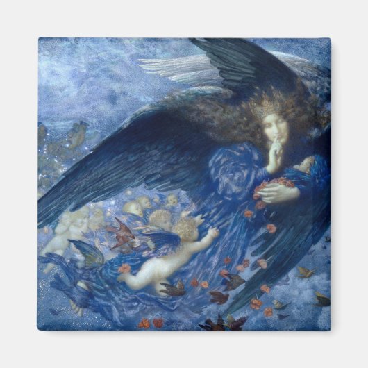 星の列と夜（天使と天使） マグネット (正面)