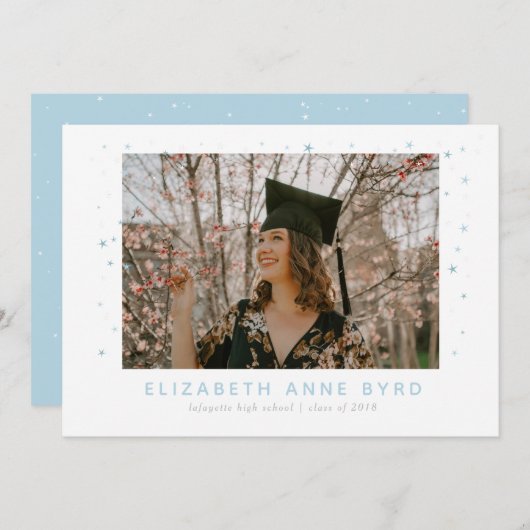 星の卒業発表に手を伸ばす 案内状 (正面/裏面)