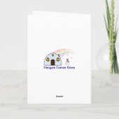 星の友人がトッピングされたクリスマスツリーのカップケーキ カード (裏面)