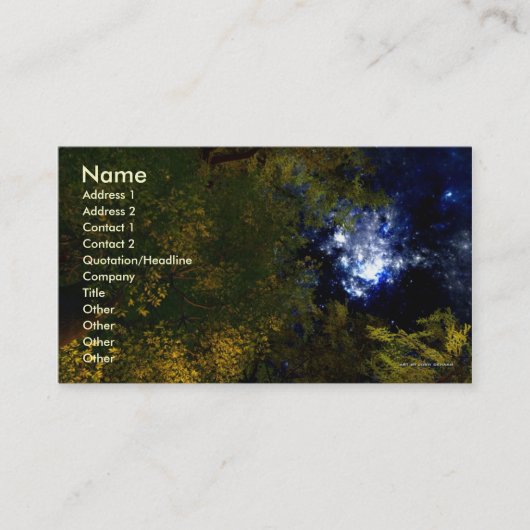 星の名刺のテンプレートの下のキャンプ 名刺 (正面)