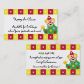 星の名刺を持つサーカスのピエロ 名刺 (正面/裏面)