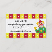 星の名刺を持つサーカスのピエロ 名刺 (裏面)