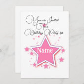 星の名前でパーソナライズする誕生日 招待状 (正面/裏面)