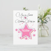 星の名前でパーソナライズする誕生日 招待状 (スタンド正面)