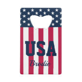 星の名前ストライプ付け クレジットカード栓抜き (正面)