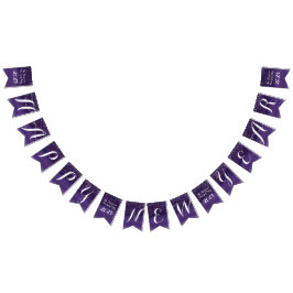 星の夜のおめでとう濃紫のカスタム バンティングフラッグ