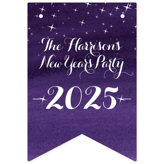 星の夜のおめでとう濃紫のカスタム バンティングフラッグ (第1の旗)