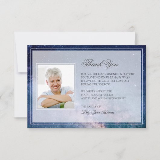 星の夜のお葬式ありがとう |記念カード サンキューカード (正面)