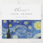 星の夜のウェディングスパークリングワインボトルラベル スパークリングワインラベル (シングルラベル)