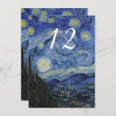 星の夜のウェディングレセプション テーブル番号 招待状 (正面/裏面)