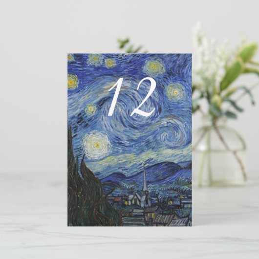 星の夜のウェディングレセプション テーブル番号 招待状 (スタンド正面)