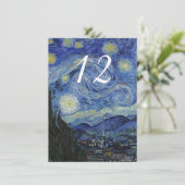 星の夜のウェディング レセプション テーブル ナンバー 招待状 (スタンド正面)