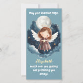 星の夜のガーディアンエンジェルGilllブックマーク サンキューカード (正面)