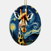 星の夜のキリン セラミックオーナメント (右)