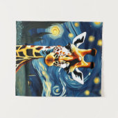 星の夜のキリン タペストリー (正面(横))