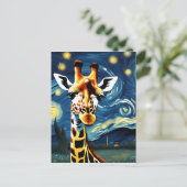 星の夜のキリン ポストカード (スタンド正面)