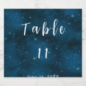星の夜のテーブル結婚番号 スパークリングワインラベル (シングルラベル)
