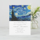 星の夜の古い絵の結婚式招待状 招待状 (スタンド正面)