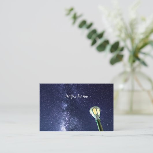 星の夜の天の川銀河系が空を星  名刺 (スタンド正面)