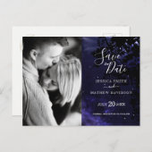 星の夜の天空の写真の日付を保存 案内ポストカード (正面/裏面)