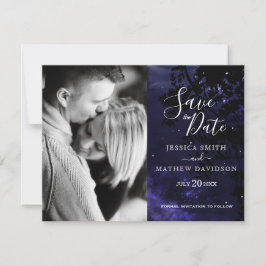 星の夜の天空の写真の日付を保存 案内状