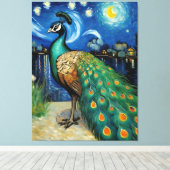 星の夜の孔雀 キャンバスプリント (インサイチュ (ウッドフロア))