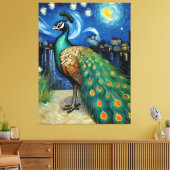 星の夜の孔雀 キャンバスプリント (インサイチュ (リビング))