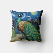 星の夜の孔雀 クッション (裏面)