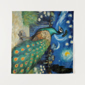 星の夜の孔雀 タペストリー (正面(横))