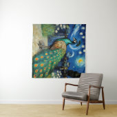 星の夜の孔雀 タペストリー (インサイチュ(横))