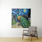 星の夜の孔雀 タペストリー (インサイチュ)