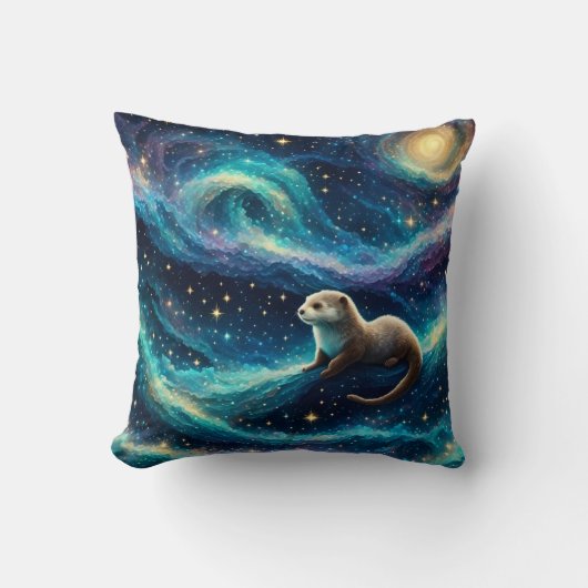 星の夜の海 クッション (正面)