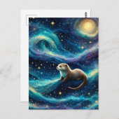 星の夜の海 ポストカード (正面/裏面)