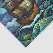 星の夜の船のデコパージュ 薄葉紙 (詳細)