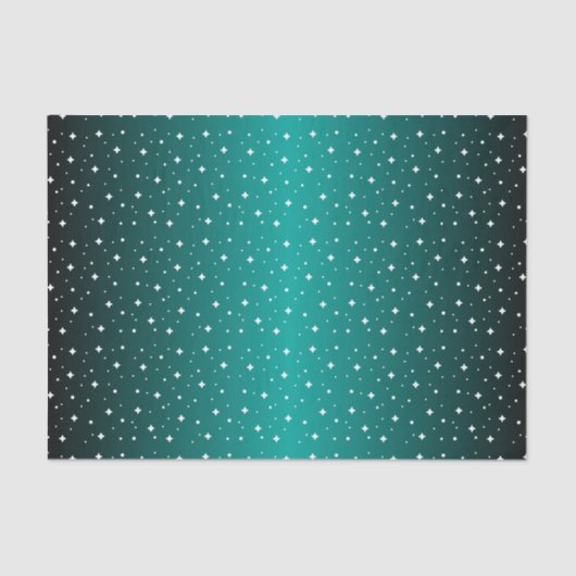星の夜の輝くティール(緑がかった色) 薄葉紙 (正面)