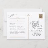 星の夜の返信カード ウェディングポストカード 招待状 (正面)